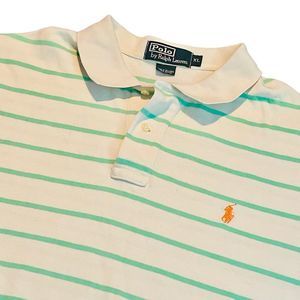 Polo Ralph Lauren Men's Extra Large XL Size Polo Green Mint White Stripes